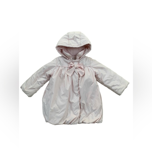 Jacadi Size 3 Years Blush Pink Bow Front Puffer Coat - Picture 1 of 11